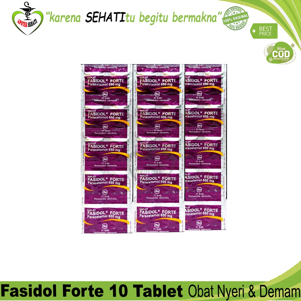 Fasidol Forte 10 Tablet Paracetamol 650 mg Obat Nyeri Demam Pusing