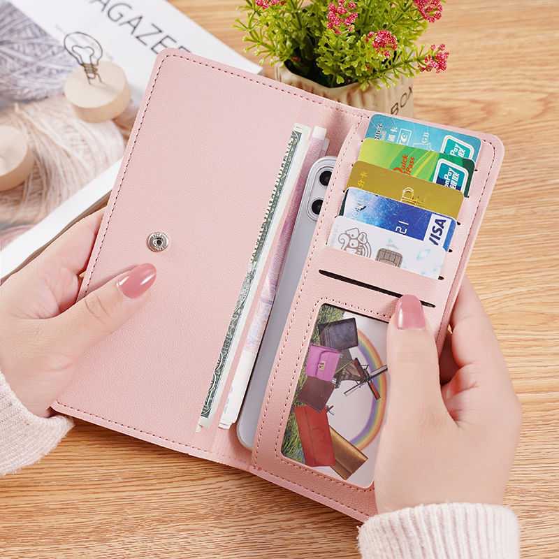 Dompet Wanita Panjang / Dompet Uang dan Kartu Muat Banyak / Dompet Panjang Slim / Dompet Wanita Warna Matte