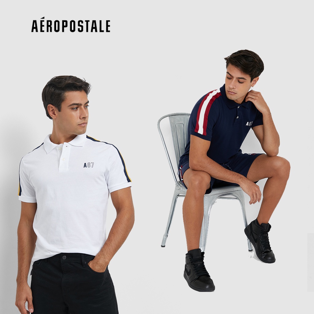 AERPOSTLE A87 SHOULDER TAPE JERSEY POLO SHIRT ORIGINAL