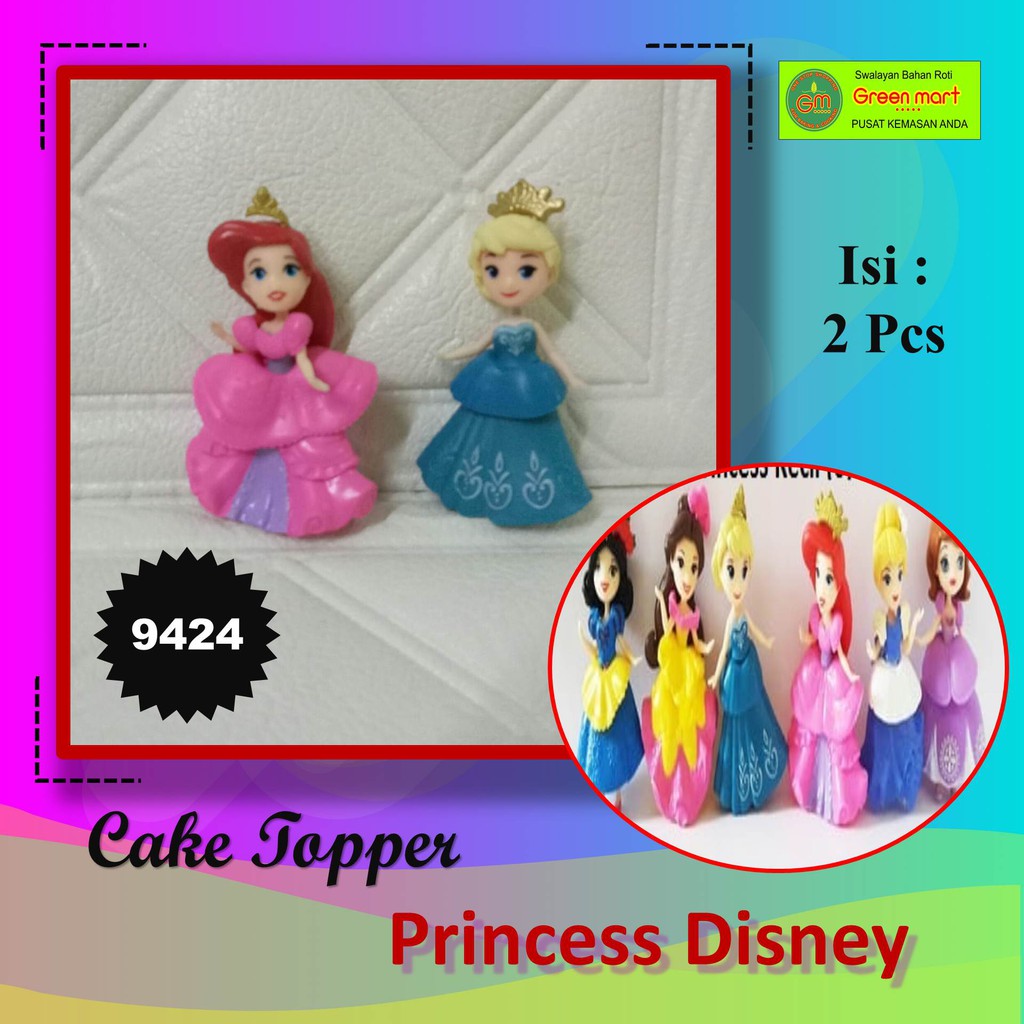 Hiasan Kue Tart Cake Topper Princess Disney Figure Set Isi 2 Pieces  Hiasan Kue Ulang Tahun. 9424