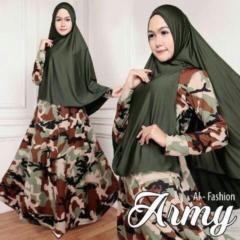 Baju Busana Hijab Army Bergo Muslim Wanita Model Terbaru Harga Murah