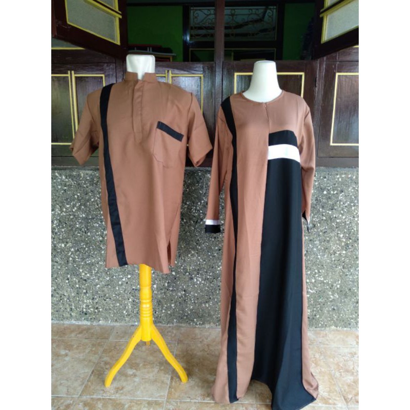 BAJU COUPLE GAMIS ARIELLUNA CP MUSLIM TERBARU/BAJU PASANGAN MUSLIM BAJU