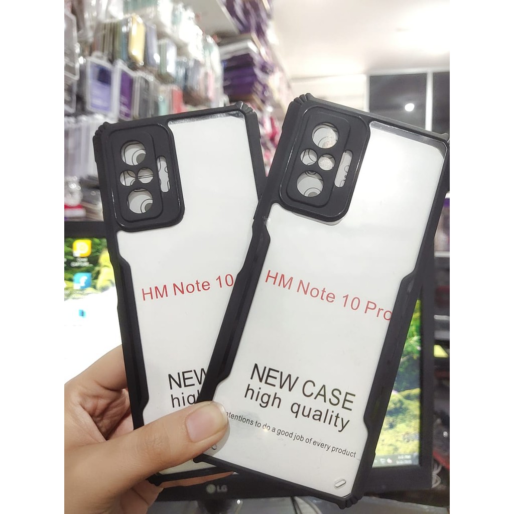 Anti Shocking Redmi Note 10 Pro 6.67 Inchi Hardcase Fusion List Hitam Acrylic Case