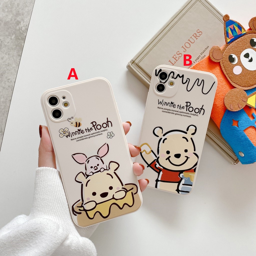 Side pattern case iphone 12 pro max 11 pro max Pooh soft shell iphone XR X/Xs max 7/8/SE2020 7plus/8plus lens protection Capa para iPhone