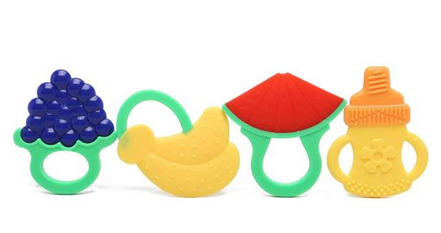 1234OS - Baby Fruit Teether Gigitan Bayi Bentuk Buah Bahan Silikon/ Mainan Bayi Bentuk Buah.