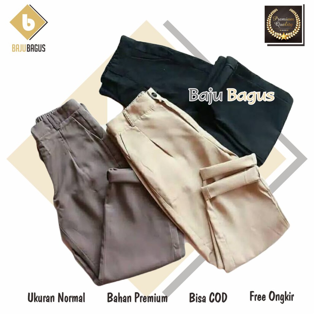  BAGGY  PANTS  CELANA  CEWEK BAGGY  PANTS  WANITA  Grey Camel 