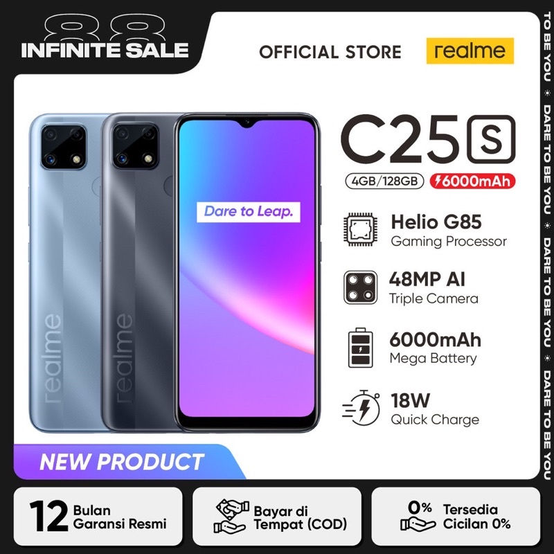 Hp realme C25 S 4/128GB [HelioG85, 6000mAh Mega Battery, 48MP AI Triple Camera, 18W Quick Charge