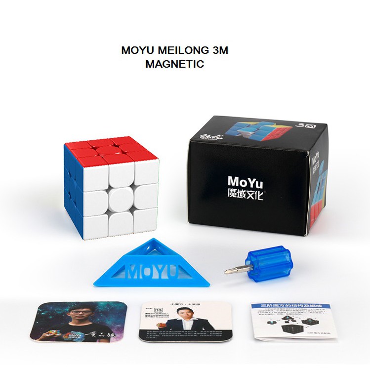Puzzle  3x3 Magnetik Moyu MEILONG 3M V2 Stickerless - Puzzle  3x3 Magnetic Murah Merk Moyu