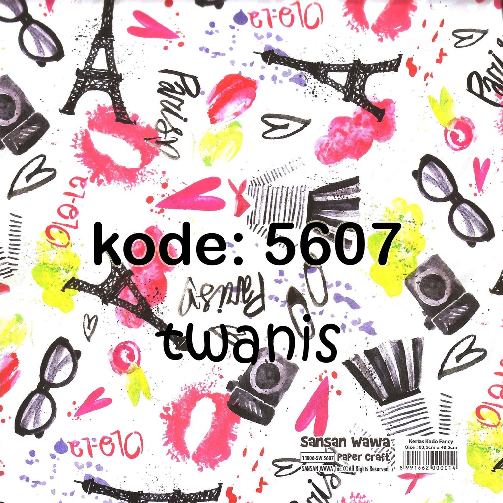 

Kertas Kado Bungkus Hadiah PARIS SANWA kode 5607 isi 30 lembar