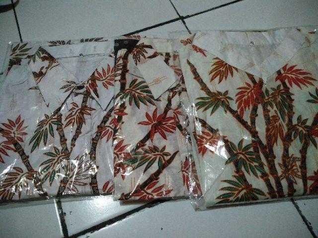 Baju Batik Couple Gamis Batik Keluarga Motif Bambu Putih Dengan Batik Anak Terbaru