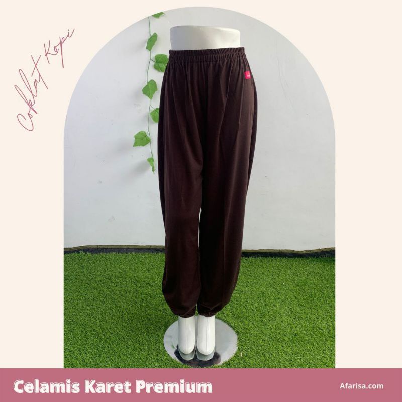 Celana Dalaman Gamis Muslimah Longgar Bahan Kaos Adem Tidak Menerawang Warna Coklat Kopi