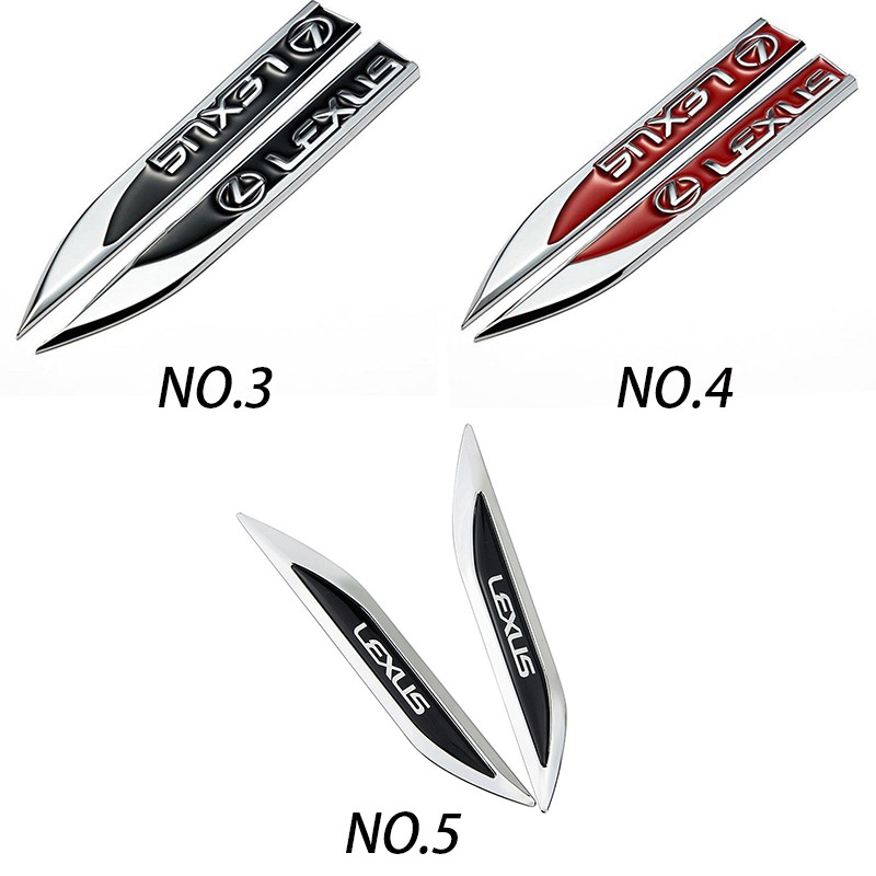 2pcs Stiker Emblem Body Samping Mobil Bahan Metal Untuk Lexus Gs430 Rx300 Rx350 Rx330