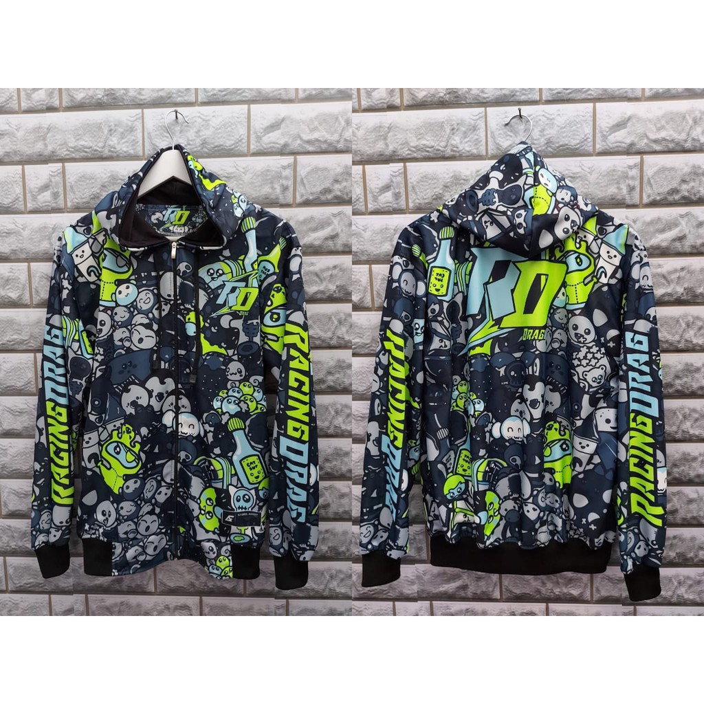 Jaket Racing Hell Jaket Racing Drag Doodle L XL Pria Wanita Terbaru