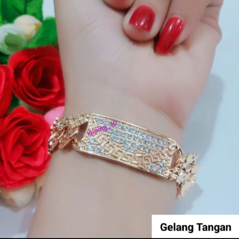 Gelang tangan rantai plat xuping lapis emas GT4422