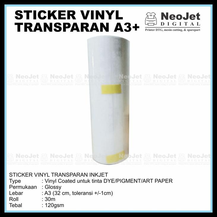 

Paket Sticker Stiker Vinyl Inkjet Transparan Laminasi Satin A3+ Murah