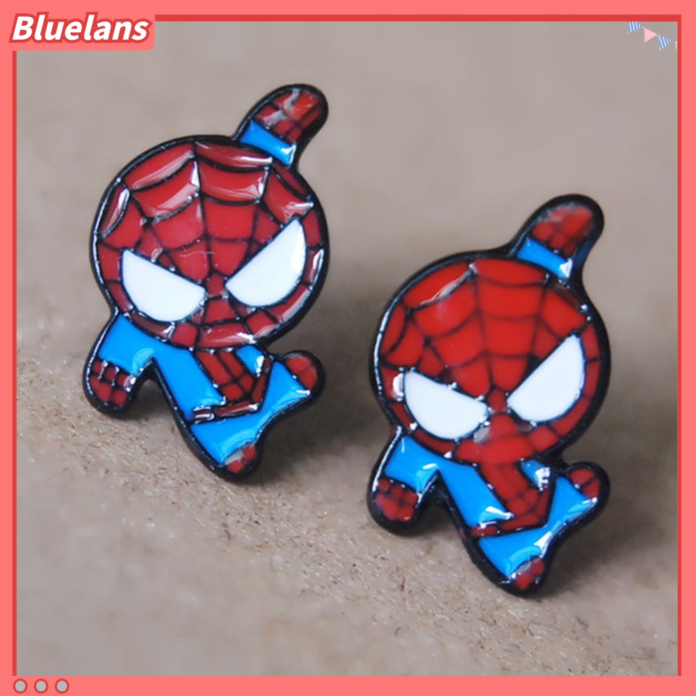 Anting Stud Enamel Desain Kartun Spiderman Deadpool Captain America