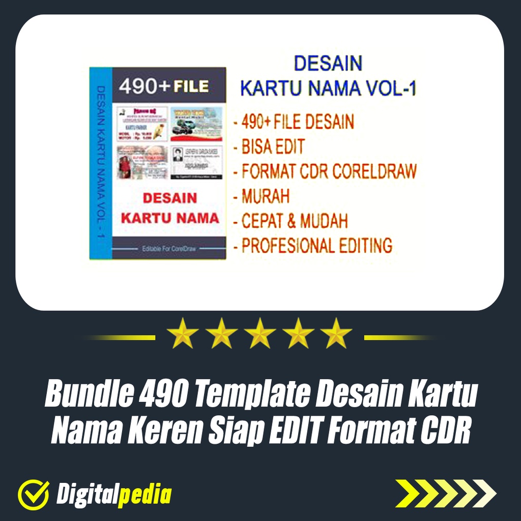 

Bundle 490 Template Desain Kartu Nama Keren Siap EDIT Format CDR Design Grafis Usaha Percetakan