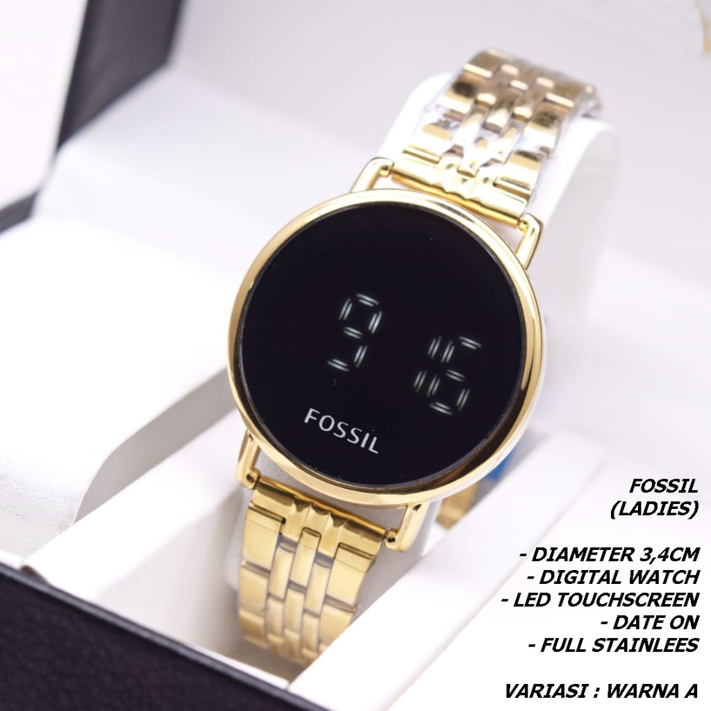 JAM TANGAN WANITA FASHION RANTAI BODY BULAT TANGGAL AKTIF