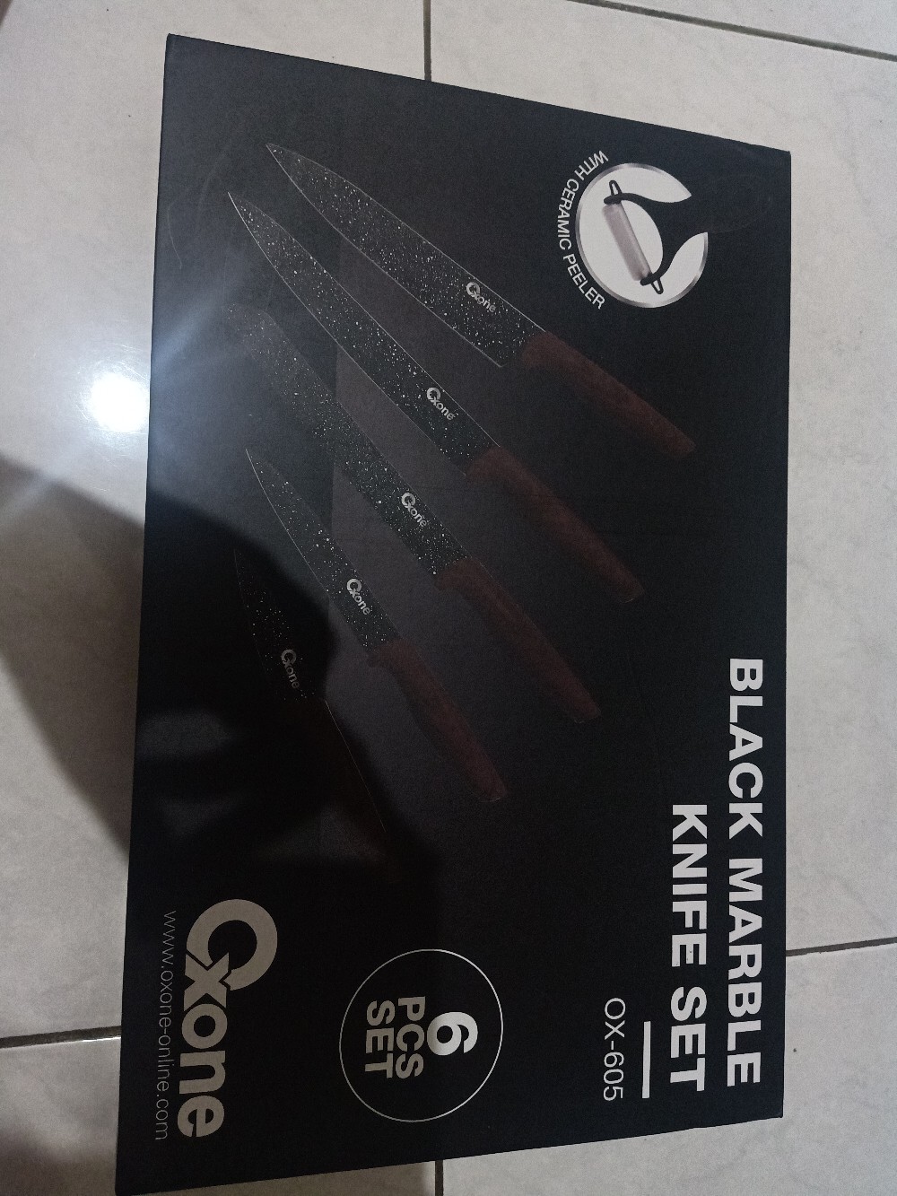 Oxone Pisau Set Marble Ox 605- Oxone Black Marble Knife Set Ox-605 - Pisau Set Oxone