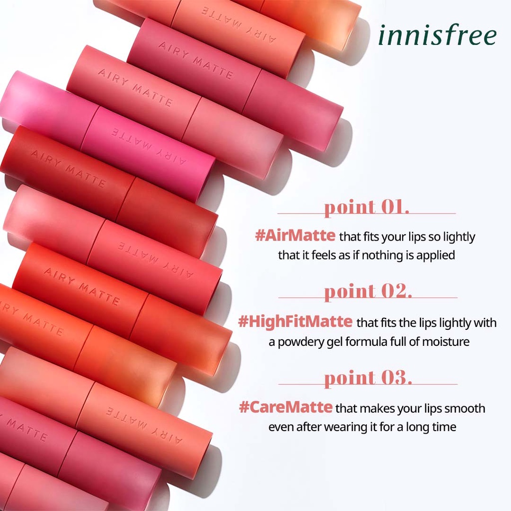 Innisfree Airy Matte Tint - Liquid Matte Lembut dan Tahan Lama