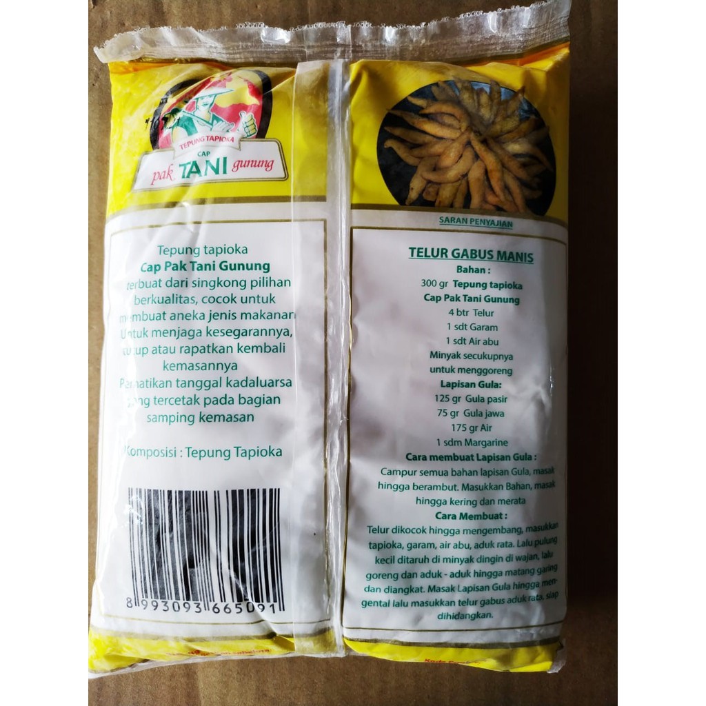 TEPUNG TAPIOKA CAP PAK TANI GUNUNG / TOPI KUNING 500 GRAM