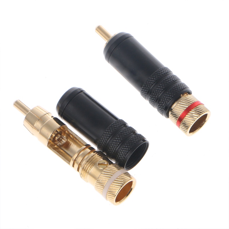 Btsg Wbt-0144 4pcs Konektor Plug Rca Lapis Emas Untuk Audio / Video