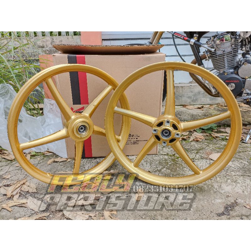 VELG DEPAN COPY RCB VELG DEPAN ROSSI MODEL RCB GOLD 160X17 VELG ROSSI 17X160 VELG BINTANG PALANG 5 P
