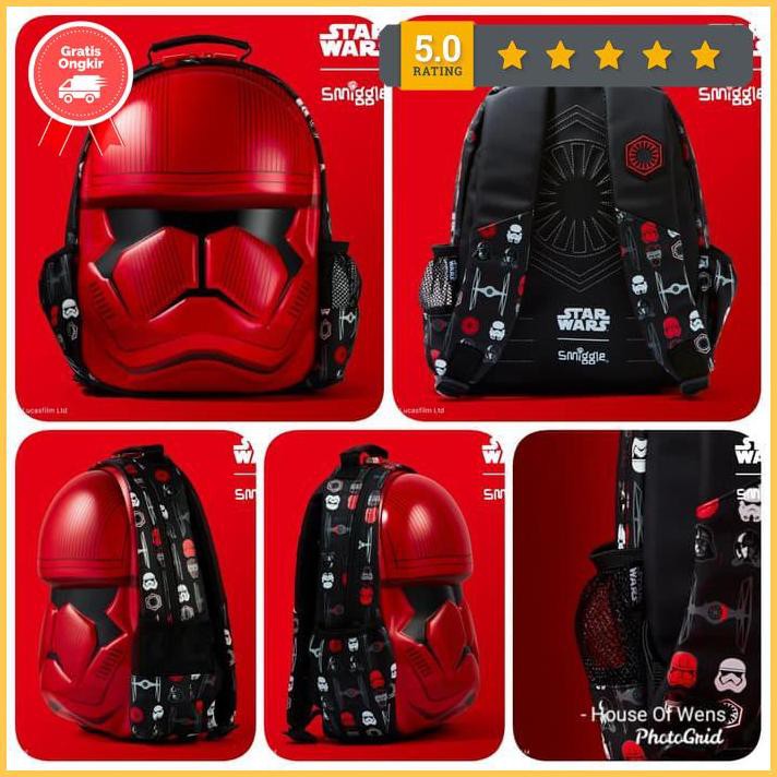 Smiggle Star Wars Hardtop Backpack - Tas Smiggle Limited Edition - Merah Free898