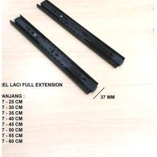 Rel Laci Huben Double Track 45 Cm Bahan Besi Relling Dobel Tarik Trek Sliding Rel Laci Meja Laptop