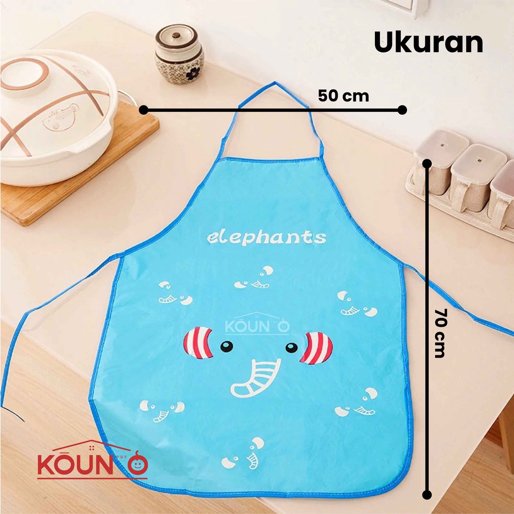 Celemek Masak Dapur Anti Air Dan Minyak Waterproof Bahan Apron Pelindung Memasak Karakter Kartun