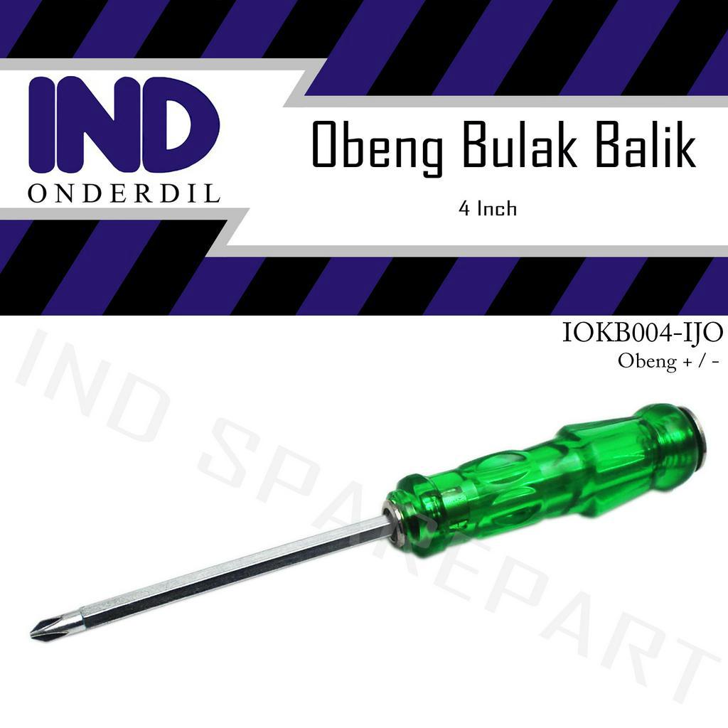 Obeng Ketok Hijau 2 Way Magnet Bolak-Bulak Balik-BB 4 Inch Plus-Ples Minus-Mines