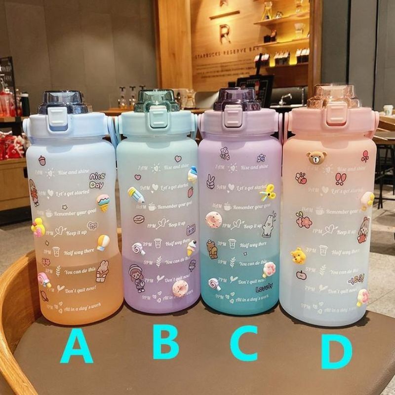 Aiko Bottle / Botol 2 Liter Gradasi / Botol Minum Motivasi / Mirip Botol QuiFit