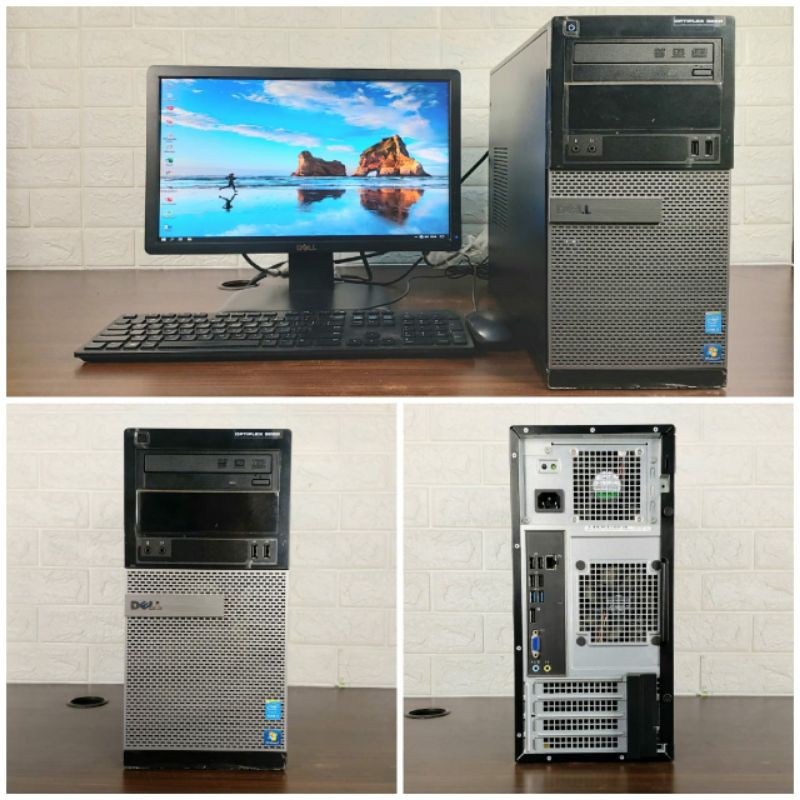 Paketan Pc Dell Optiplex 3020 Tower Lcd 19in wide Intel Core i3 Gen 4 Ram 4 GB DDR3 HDD 500 GB