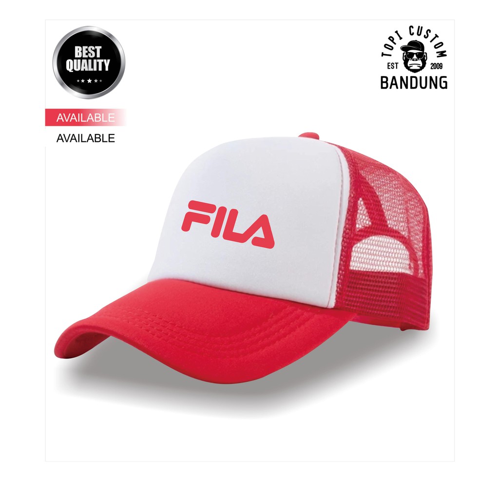 Topi Trucker FilaPria Wanita Topi Jaring Jala FilaTrucker Cap Bisa Tulis Nama Bisa COD Gratis Masker Original High Premium Qualit