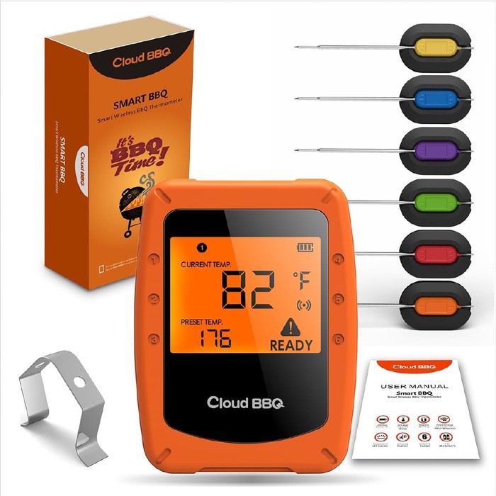 SMART BLUETOOTH Thermometer 6 Probes Digital BBQ Kitchen Grill Food