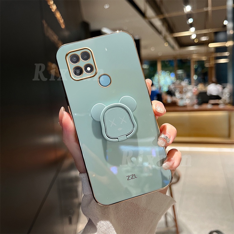 Soft Case Silikon Dengan Ring Holder Beruang Untuk Redmi Note 11 Pro Note11S Note 10S Note10 Note9 Note8 10C 9A 9T 9C