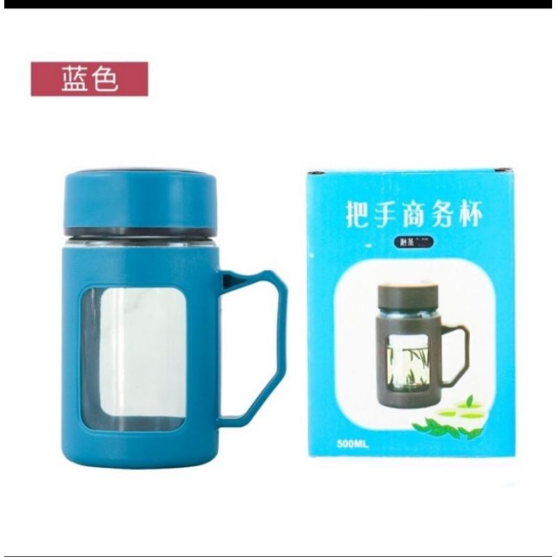 TERBARU - Mug Gelas Kaca Air panas & Dingin 500ML