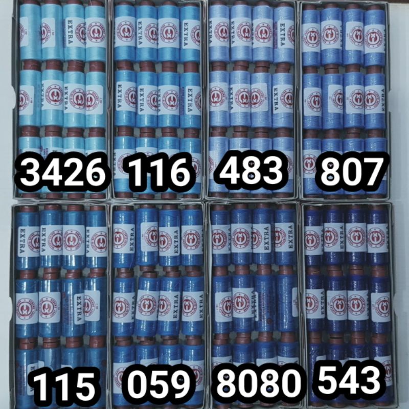Benang Jahit EXTRA 160 yards Warna Biru (Harga per 1 pcs)