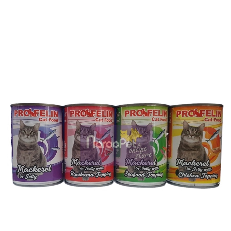 Makanan Kucing Kaleng Profelin 2+ Mackerel in Jelly with Topping 400gr NEW