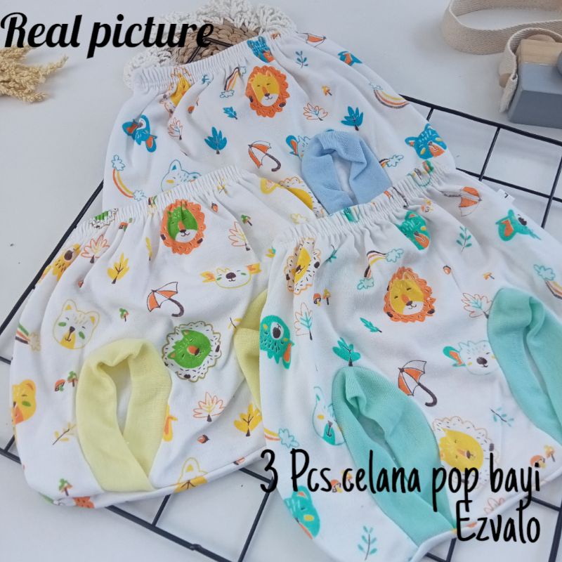 Celana pop Bayi unisex 3pcs bahan katun tc