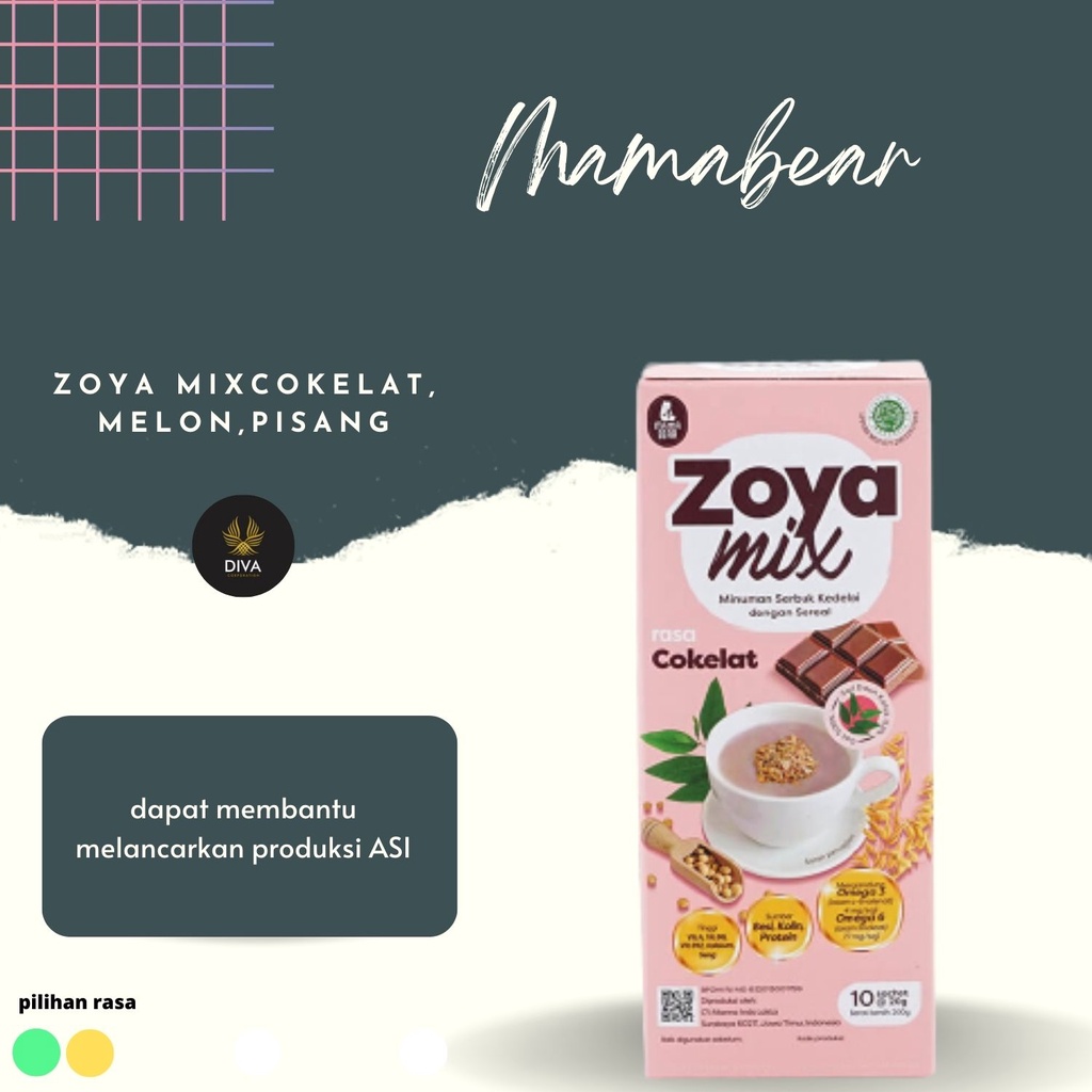 

MamaBear Zoya Mix Cokelat/Melon/Pisang isi 10 Sachet 20g