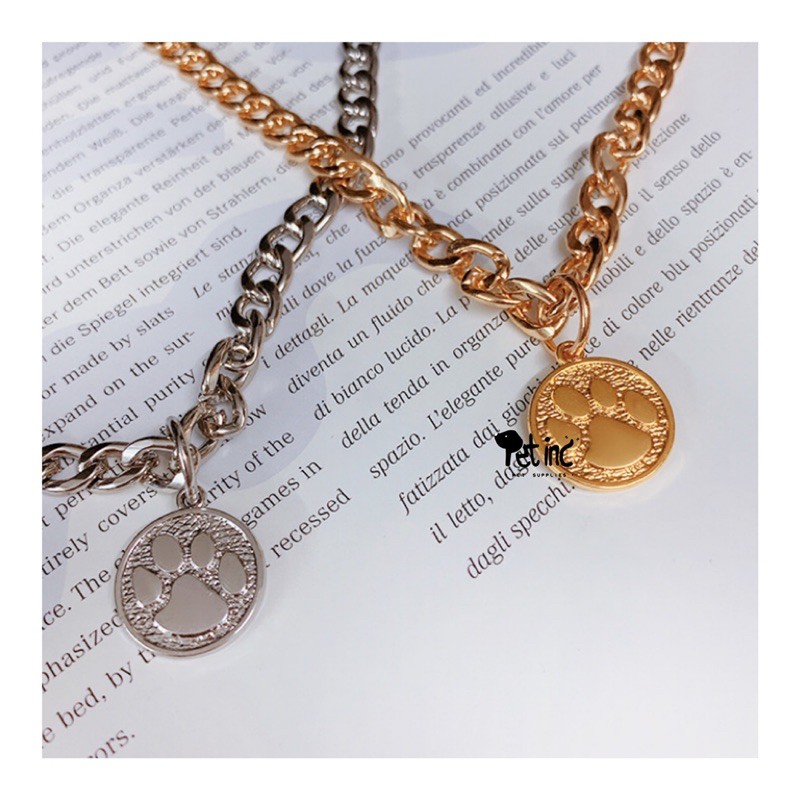 korea paw gold and silver premium necklace