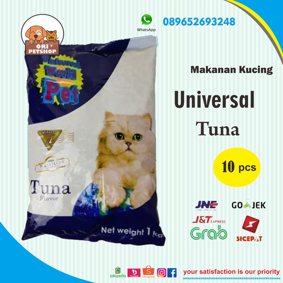 grab/gojek - makanan kucing universal Tuna ( paket 10 Pcs) or cat food