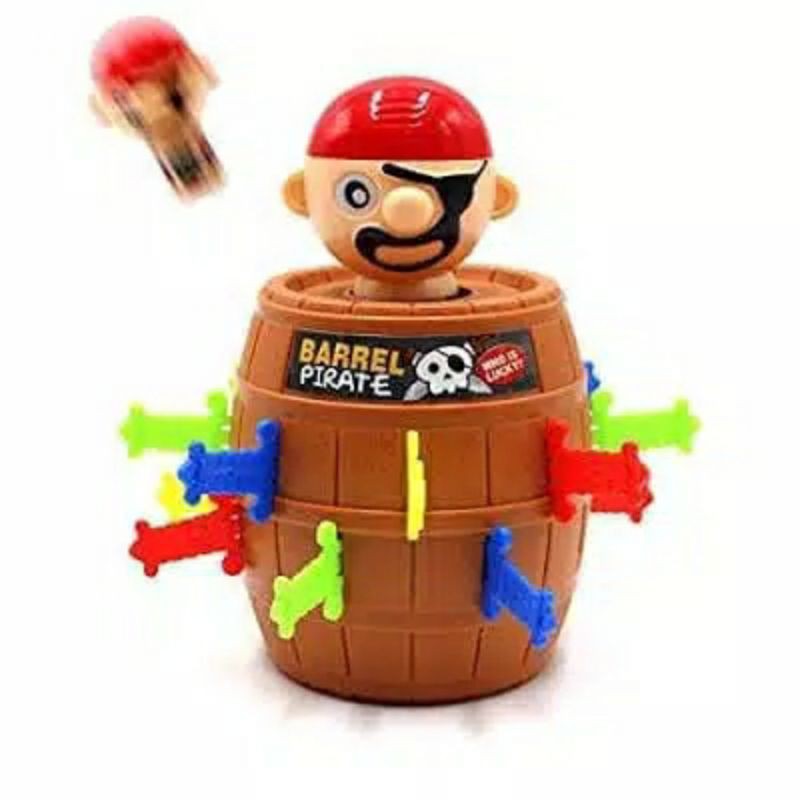 Mainan Anak Balita Crazy Pirate Barrel Pirate Roulette Barrel Runing Man Korean Keluarga Family Mainan Keluarga