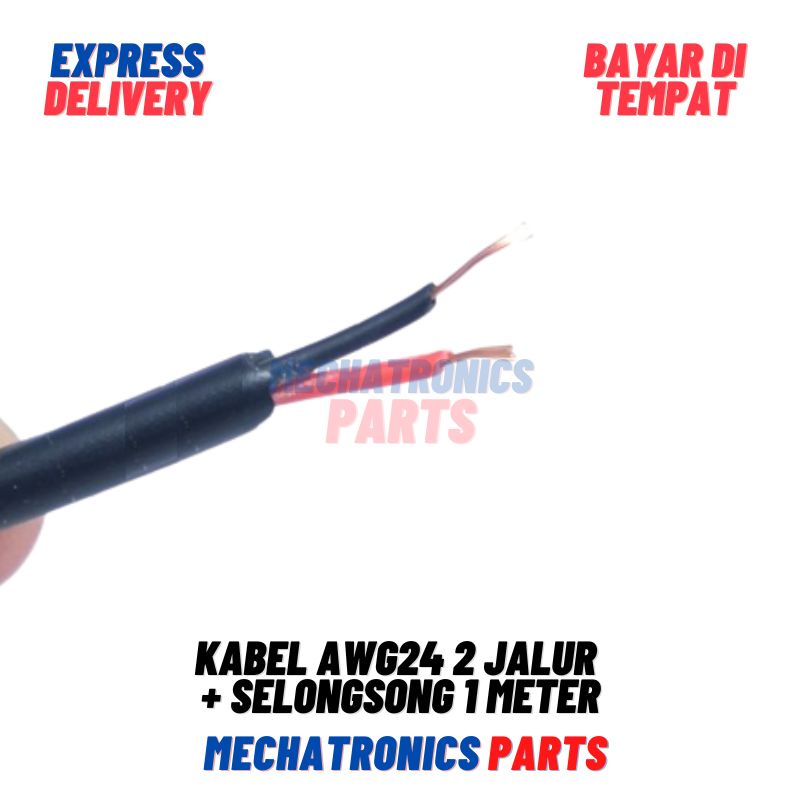 Kabel AWG24 2 Jalur + Selongsong 1Meter