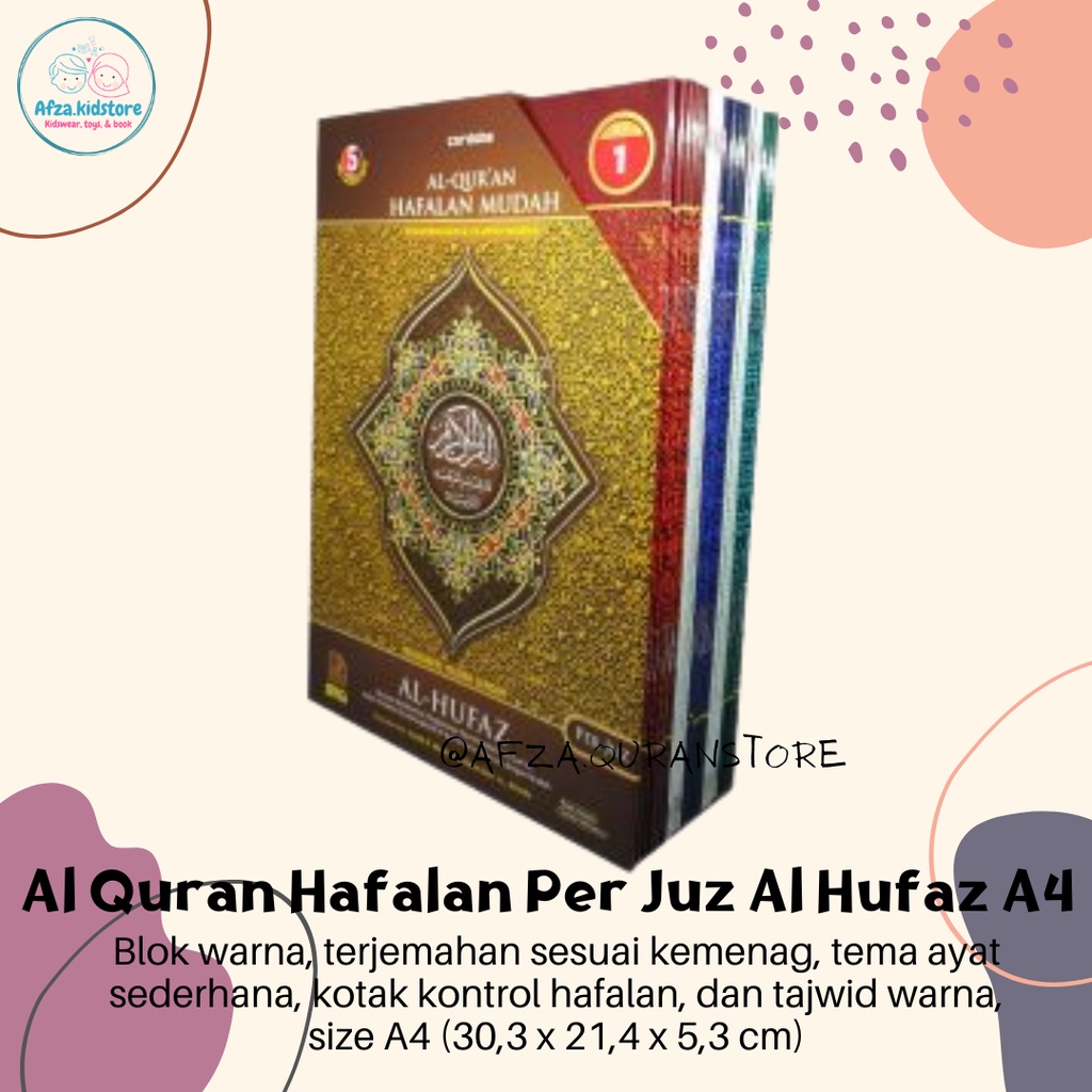 Al Quran Terjemah - Al Quran Blok Warna - Al Quran Hafalan Mudah Per Juz Al Hufaz A4 - Cordoba