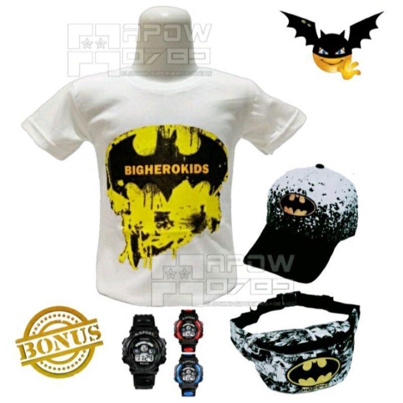 PAKET 4IN1Tshirt  kaos Oblong anak karakter Bighero kids