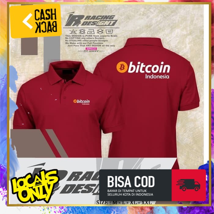 PROMO.!! Polo shirt / Kaos Polo Pria Wanita, Kaos Polo Kerah, PROMO.. Kaos Polo Bitcoin Kualitas Dis