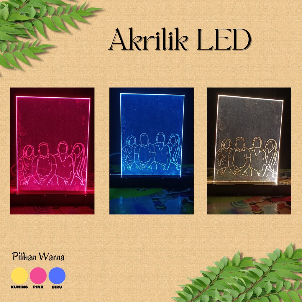 

Akrilik Ilustrasi LED A6 || Virligift.id