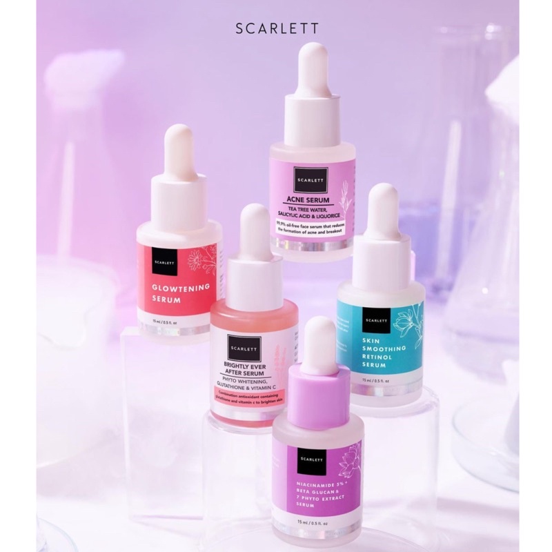 Ready Scarlett Whitening Serum Acne &amp;Serum Brightly &amp; Serum Glowtening by Felicya Angelista Original